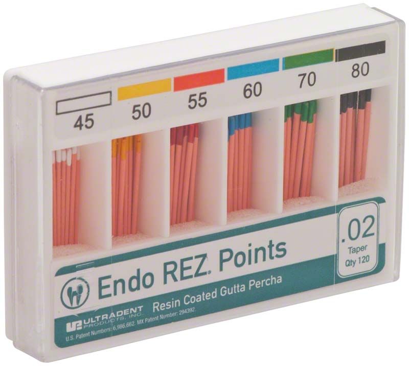 Endodontische Gutta-Percha-Punkte EndoREZ® Taper.02 Gr. 45-80 Sortiment.