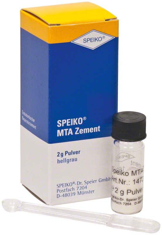 SPEIKO® MTA Zement 2g in Verpackung mit Dosierlöffel