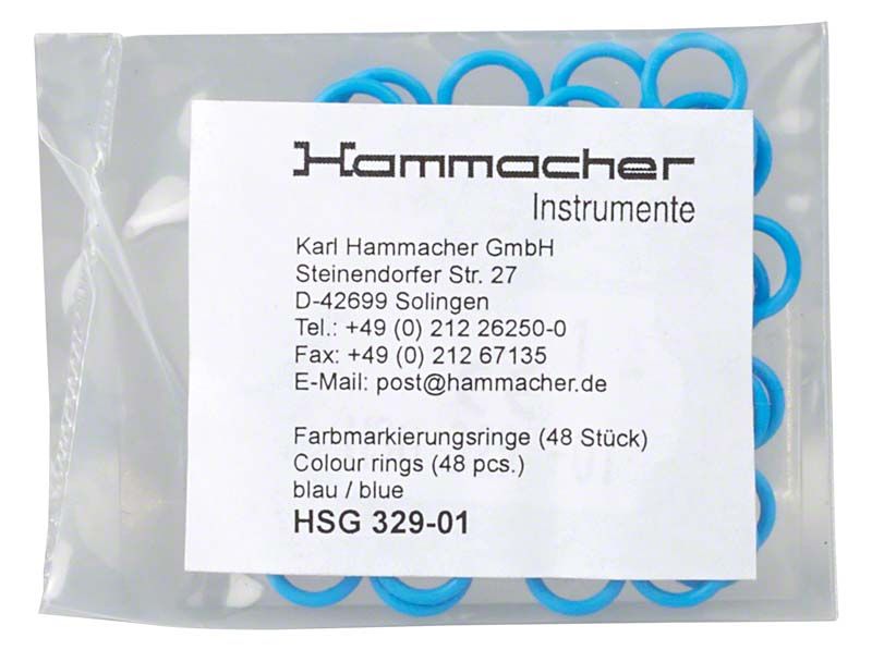 Farbringe blau in transparenter Verpackung mit 48 Stück.