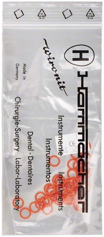 Orangene Farbringe in einer transparenten Verpackung mit schwarzem Aufdruck.