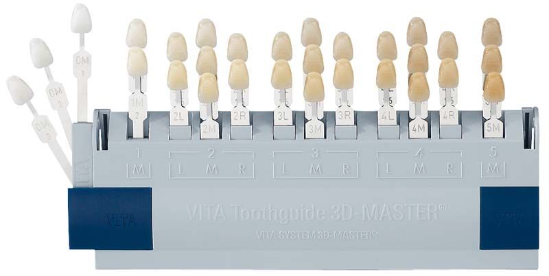 VITA Toothguide 3D-MASTER® mit BLEACHED SHADE GUIDE zur Zahnfarbbestimmung.
