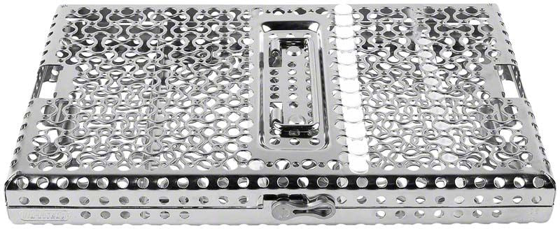 IMS Infinity Series Container Kassette weiß aus Edelstahl mit Lochmuster.