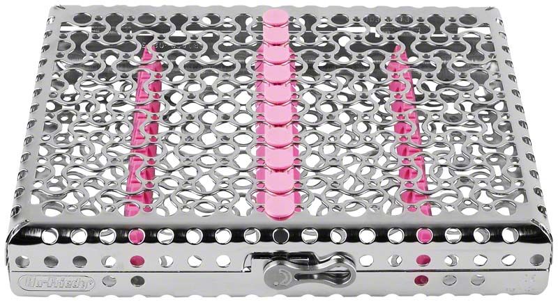 Metallische Kassette 1/2 DIN mit lavendelfarbenen Akzenten.