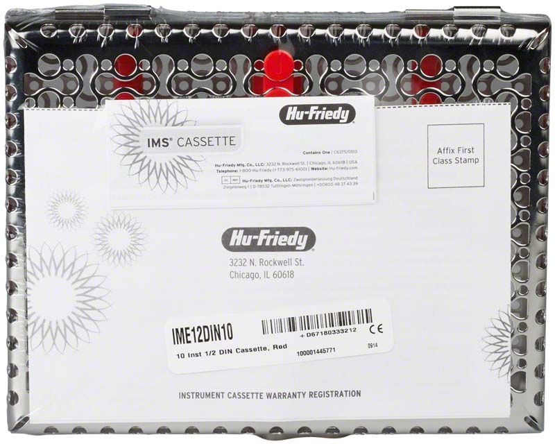 IMS Infinity Series Kassette 1/2 DIN in roter Farbe mit Verpackungsetikett.