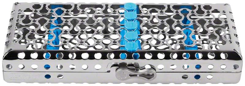 Metallkassette IMS Infinity Series türkis mit blauen Verschlüssen.