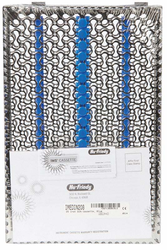 IMS Kassette Signature DIN für 20 Instrumente in blauem Design.