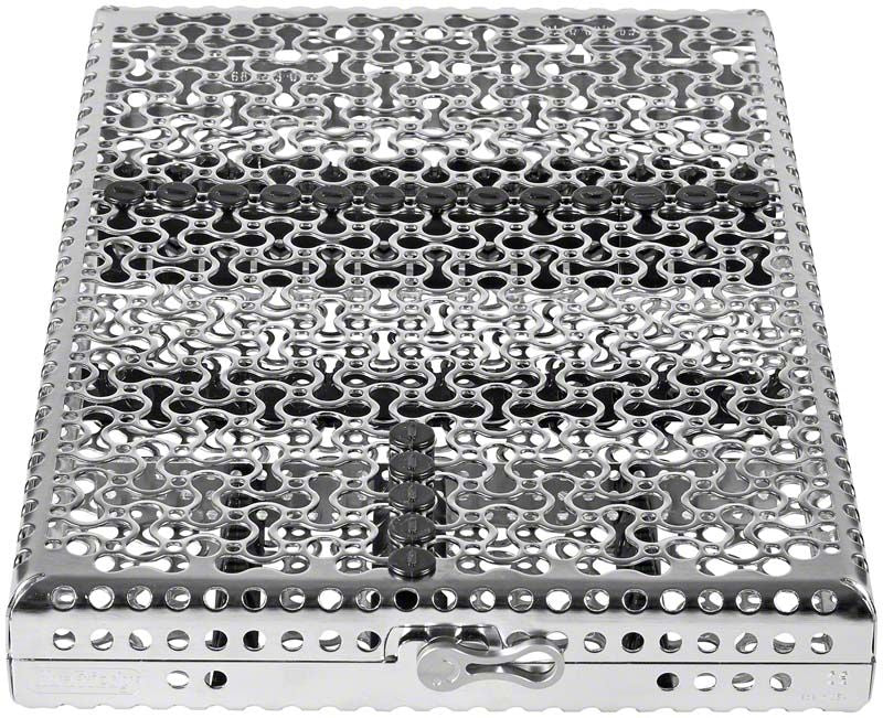 Schwarze IMS Kassette Signature DIN für 18 Instrumente aus Metall.