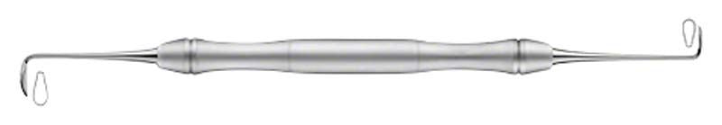 Sinus-Lift Elevator LiquidSteel® mit einfachem Winkel, Figur 3, silberfarben.