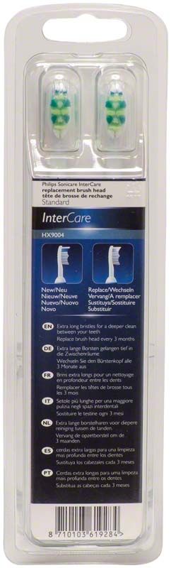 Philips Sonicare InterCare Ersatzbürstenköpfe in Blisterverpackung.