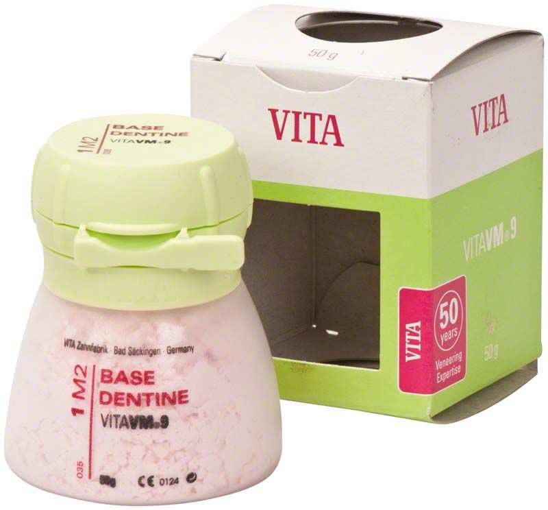 VM9 3D Base Dentin 50g 1M2 in geöffneter Verpackung.