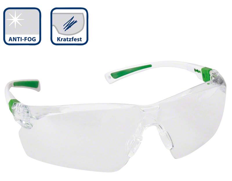 H & W Featherlight Schutzbrille mit Anti-Beschlag- und kratzfesten Gläsern.