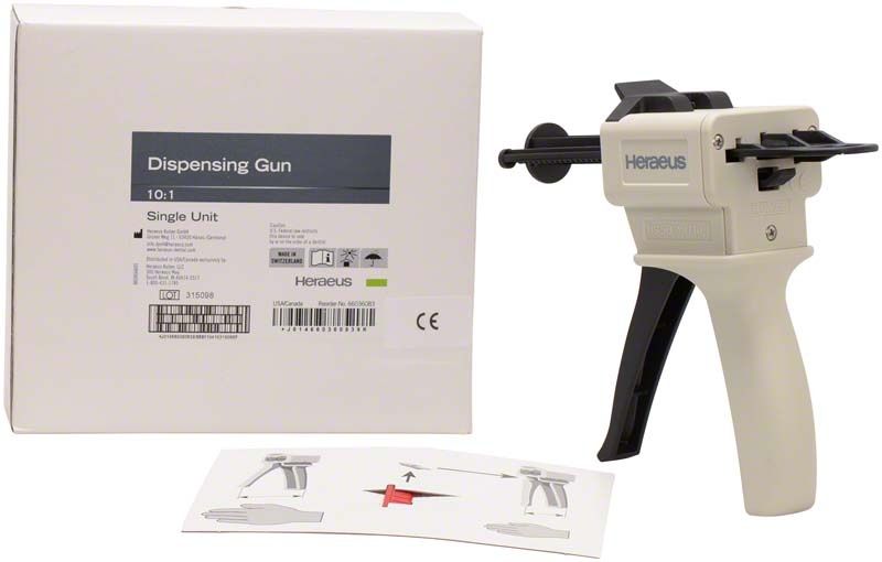 Dosierpistole 10:1 mit Verpackung und Anleitung.
