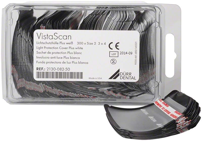 VistaScan Lichtschutzhüllen Plus, 300 Stück, für Speicherfolien im Dentalbereich.