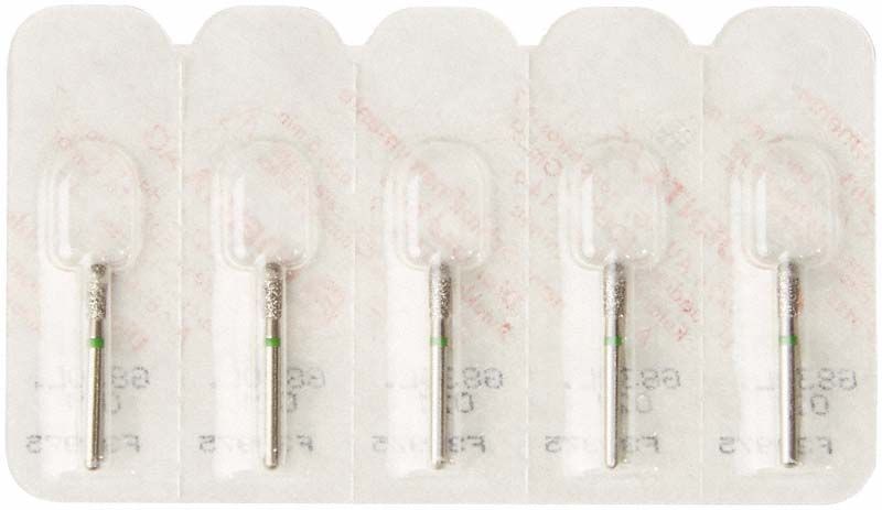 Diamantenschleifer FG 830LG 021 in Blisterverpackung für zahnmedizinische Anwendungen.