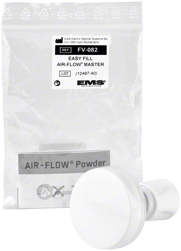 Einfüllhilfe AIRFLOW® Easy Fill für dentalen Pulverkammern mit Verpackung.