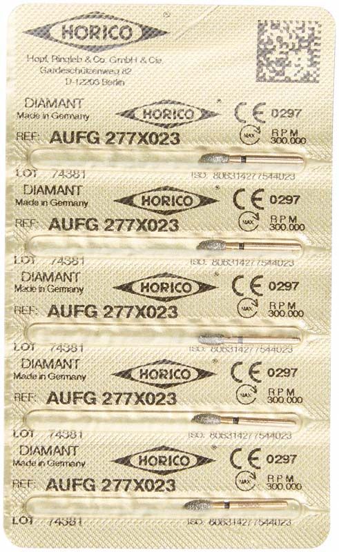 Verpackung von Löwenschleifer AuFG 277X 023, sterile Schleifstifte.