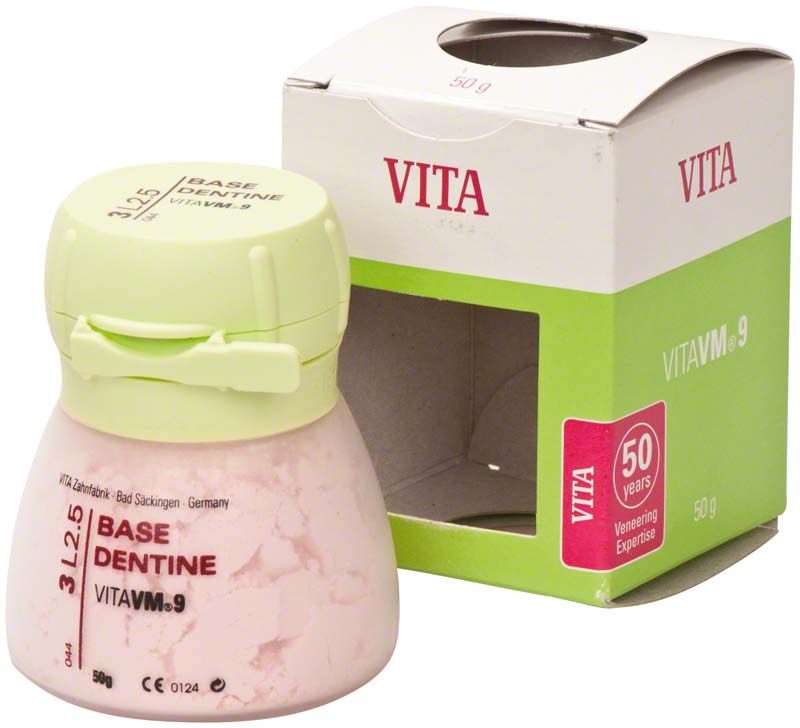 VM9 3D Base Dentin 50g 3L2.5 mit Verpackung.