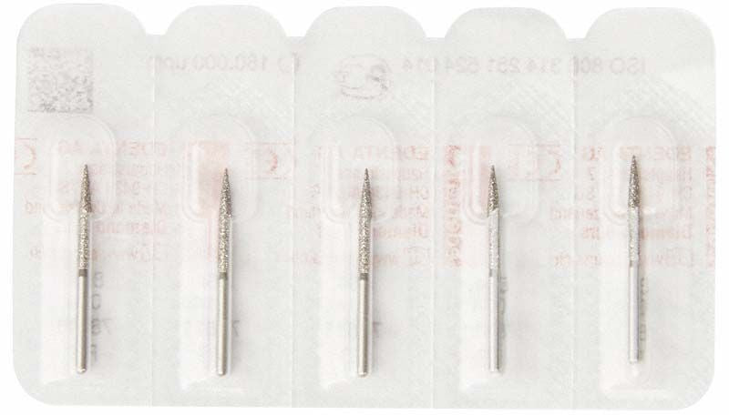 Diamantbohrer FG 864 014 in Blisterverpackung mit fünf Einheiten.
