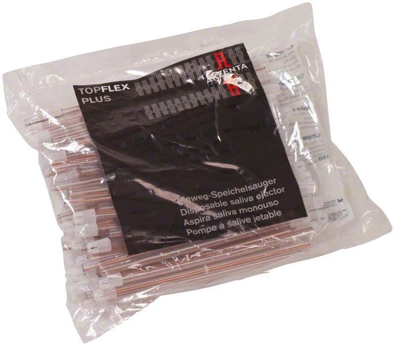 Einmal-Speichelsauger TOP FLEX PLUS 145mm im transparenten Beutel.
