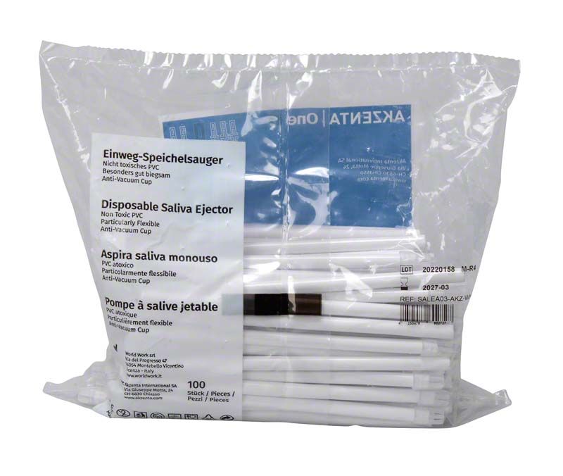 Einmal-Speichelsauger TOP FLEX PLUS in originaler Verpackung, 100 Stück.