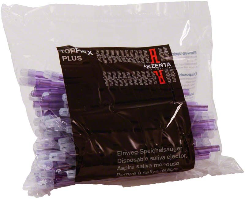 Einmal-Speichelsauger TOP FLEX PLUS 145mm lila im Beutel.