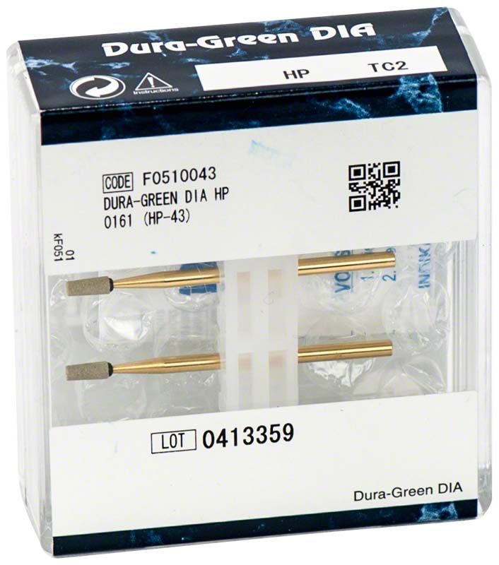 Hochwertiger Dura-Green® DIA - HP TC2 Diamantschleifer in Verpackung.