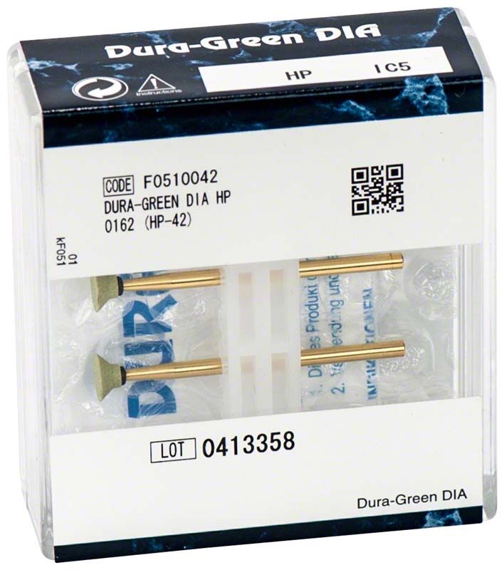 Verpackung von Dura-Green® DIA - HP IC5 mit zwei Schleifstiften.