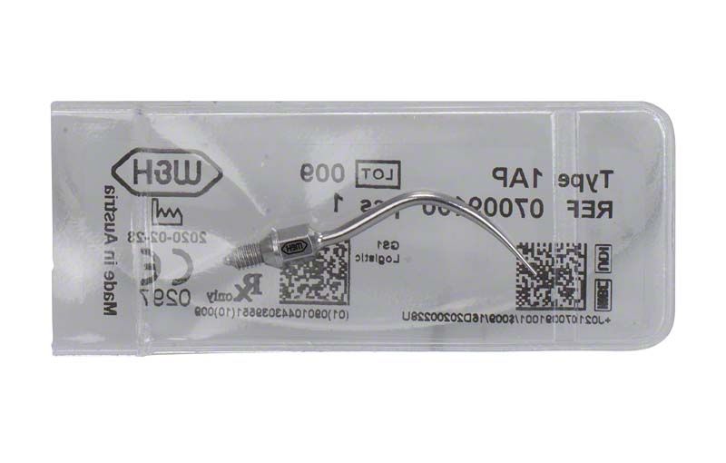 Scaler-Spitze Nr. 1AP in geöffneter transparenter Verpackung mit Etikettinformationen.