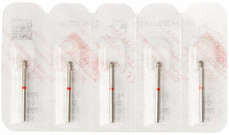 Diamantschleifer Diamant FG 878F 016 in Blisterverpackung mit rotem Ring.