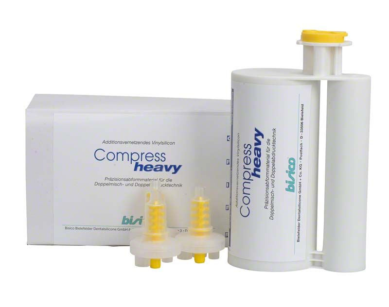 Hochwertiges A-Silikon Abformmaterial "Compress heavy" mit Mischkartusche.