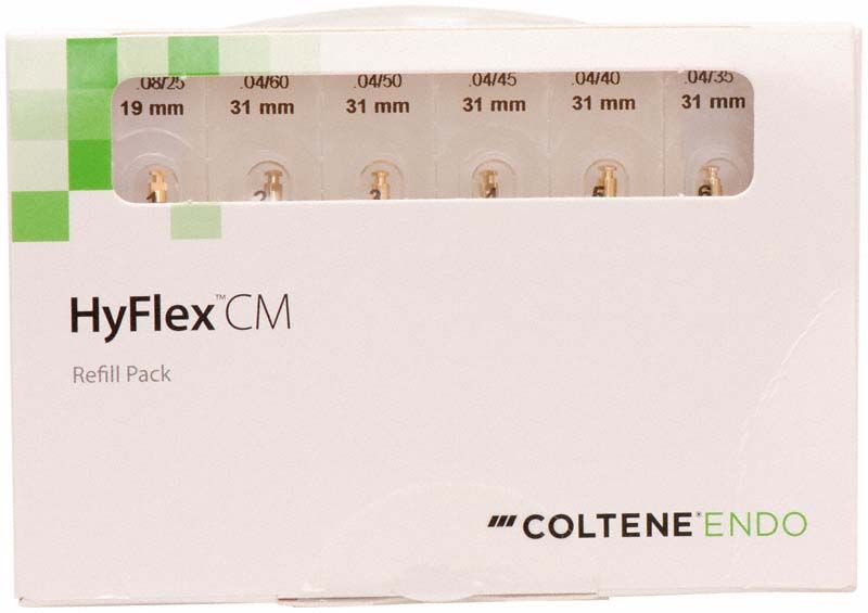 HyFlex™ CM NiTi-Feilen Refill Pack mit 31 mm Länge, Verpackungsvorderseite.