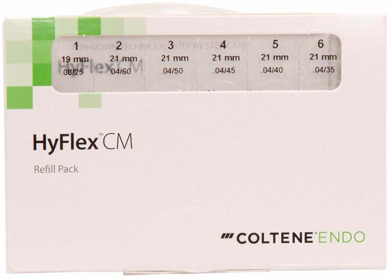 Verpackung der HyFlex™ CM NiTi-Feilen Sequenz Crown down 21mm Gr. M von COLTENE ENDO