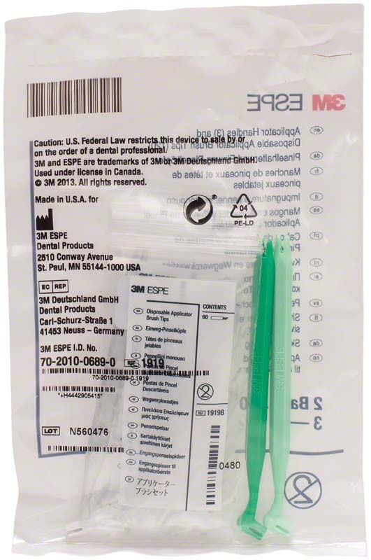 Applikator Set mit zwei grünen Applikatoren und Verpackungstext.