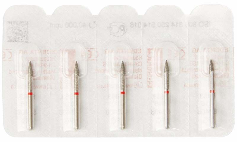 Diamantschleifer Diamant FG 863F 016 in Blisterverpackung für Zahnbehandlungen.
