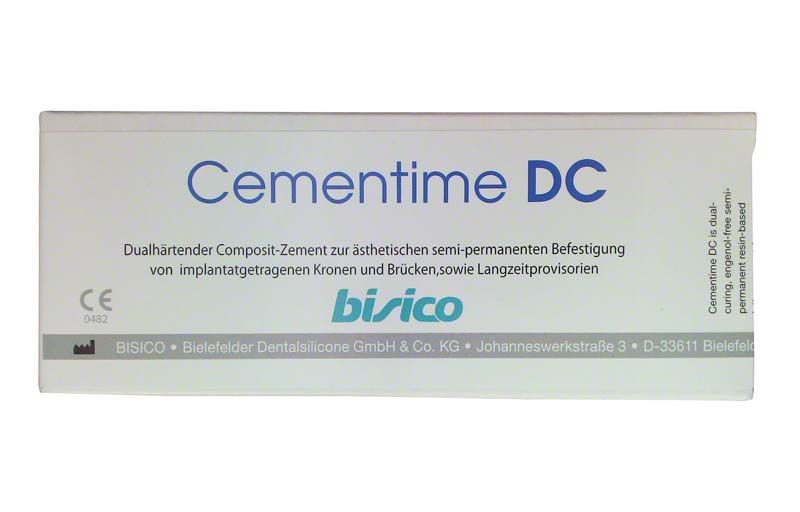 Cementime DC® Verpackung mit Produktbeschreibung und Firmenlogo.