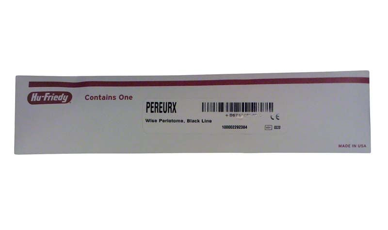 Verpackung der Periotome nach Black Line PEREURX mit Barcode.