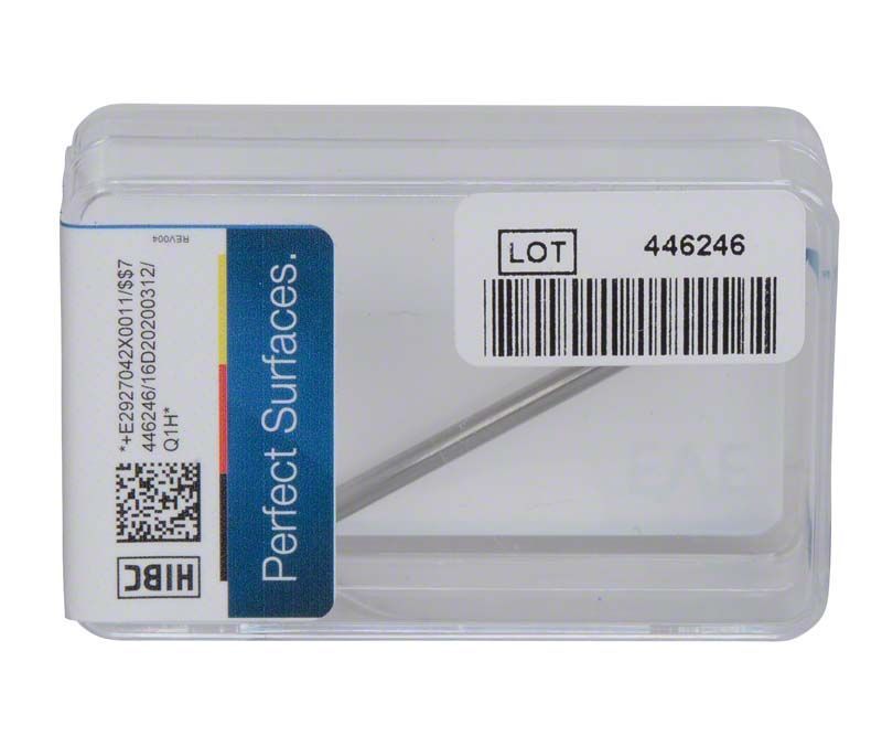Kunststoffverpackung des EVE Diapol Handstücks mit Barcode und Seriennummer.