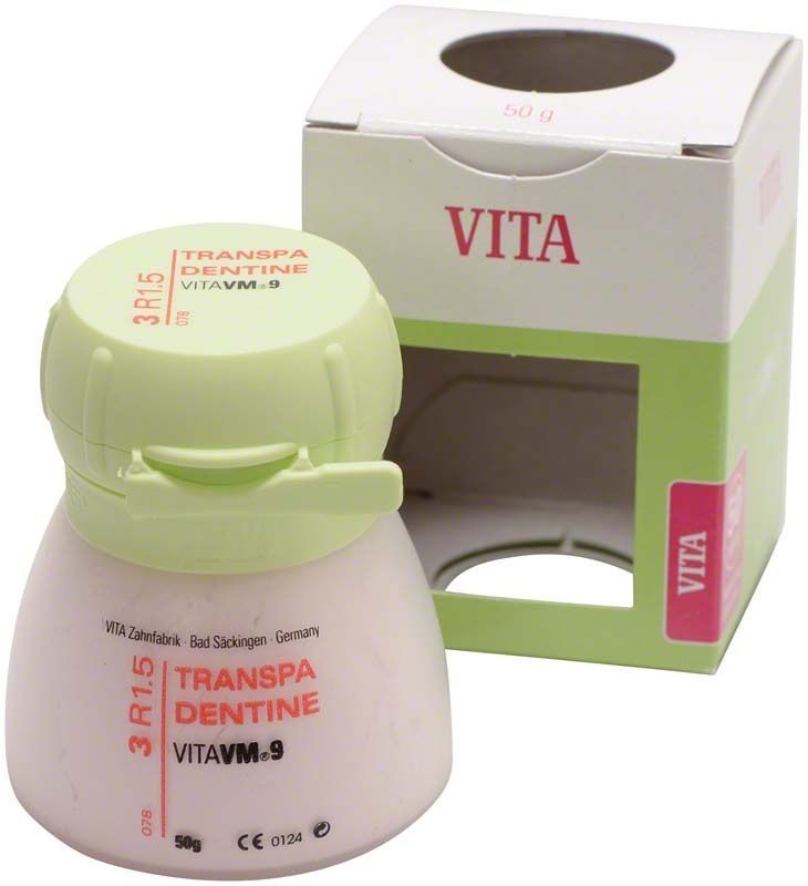 VM9 3D Transpa Dentin 50g 3R1.5 Verpackung und Behälter.