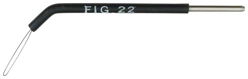 Elektrode Stück Fig. 22 mit gebogenem Ende und Metallspitze.