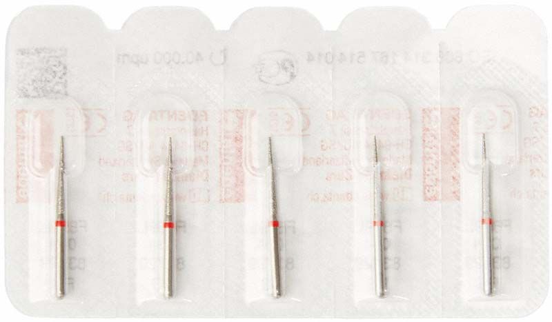 Diamantschleifer FG 859LF 014 in Blisterverpackung mit feiner Körnung.