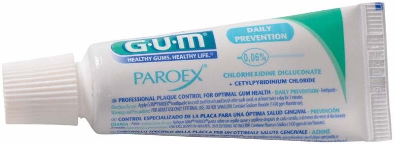 GUM PAROEX Zahnpasta 0,06% Chlorhexidin, 12ml Tube.