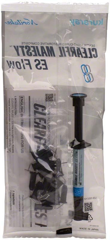 Klarfil Majesty ES Flow in Verpackung mit Spritze und Beipackzettel.