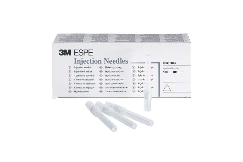 Injektionskanülen 27G 0,4 x 42mm vor Produktverpackung von 3M ESPE.