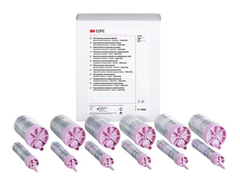 Imprint™ 4 Preliminary Penta™ VPS Medium Body, Value Pack mit Kartuschen und Verpackung.