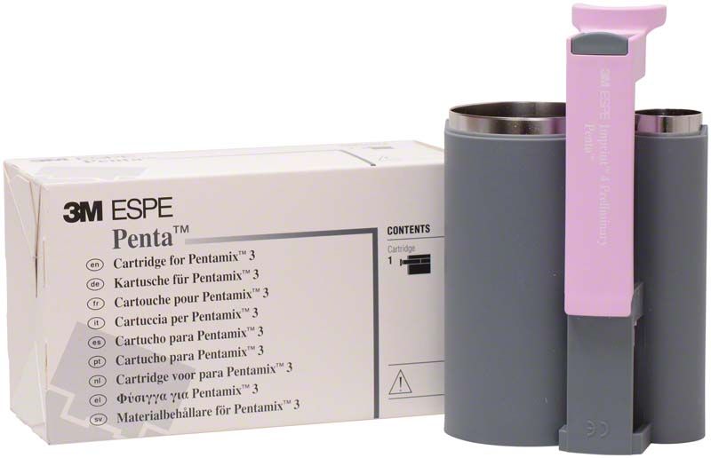 Leerkartusche für Imprint™ 4 Preliminary Penta™ mit Verpackung im Hintergrund.
