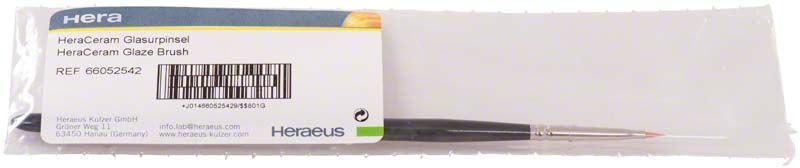 HeraCeram® Pinsel Glasurpinsel in Kunststoffverpackung mit Etikett und Barcode.