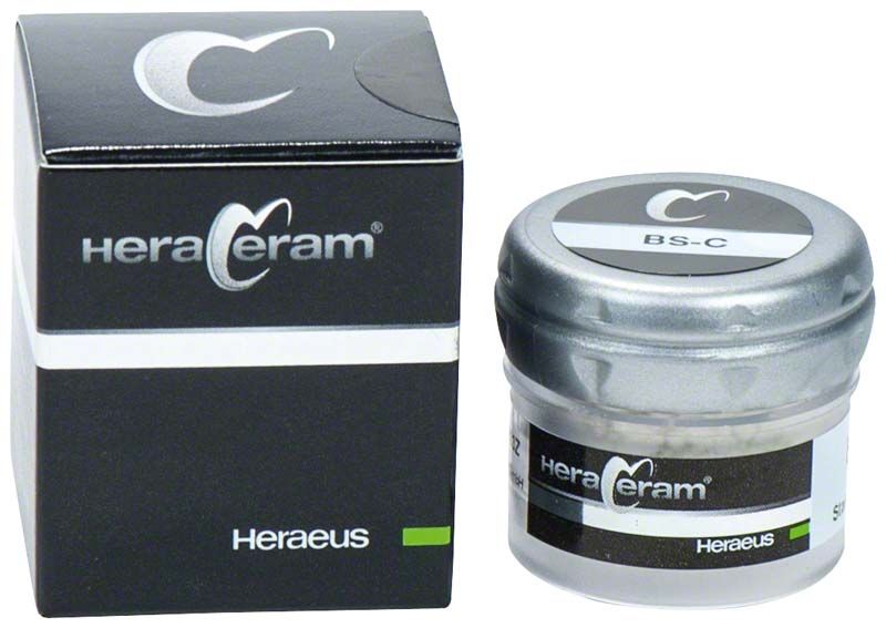 HeraCeram® Stains Universal Pulver BS-C in Originalverpackung mit Glasbehälter.