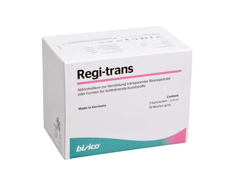 Regi-trans Verpackung mit Angaben zu Inhalt und Herkunft.