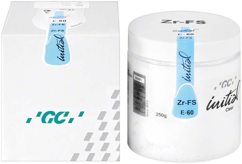Dose mit GC Initial Zr-FS Enamel 250g, Beschriftung E-60.