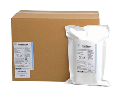 Karton und Packung CleanWipes Beutel 12x70 Tücher für medizinische Desinfektion.